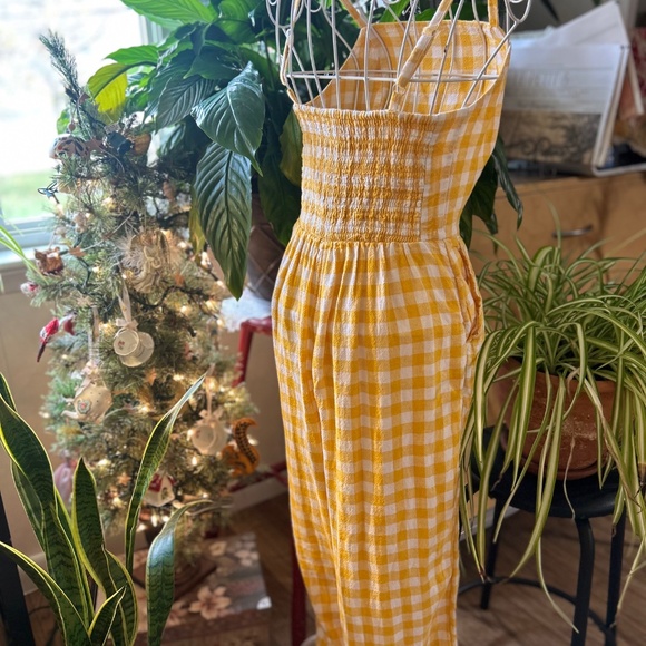 Old Navy yellow gingham jumpsuit - Picture 2 of 4